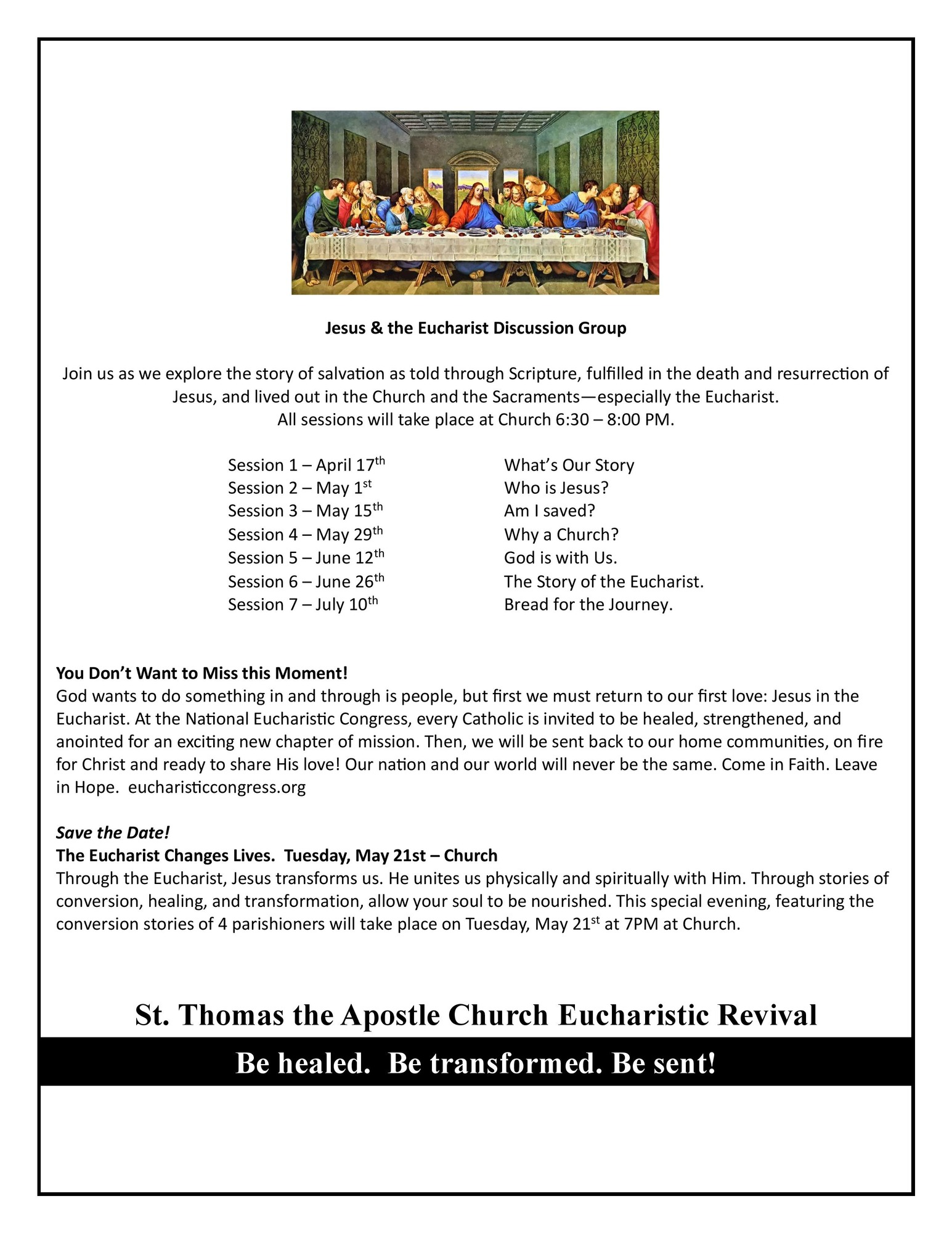 Eucharistic Revival St Thomas the Apostle Church Delmar, NY
